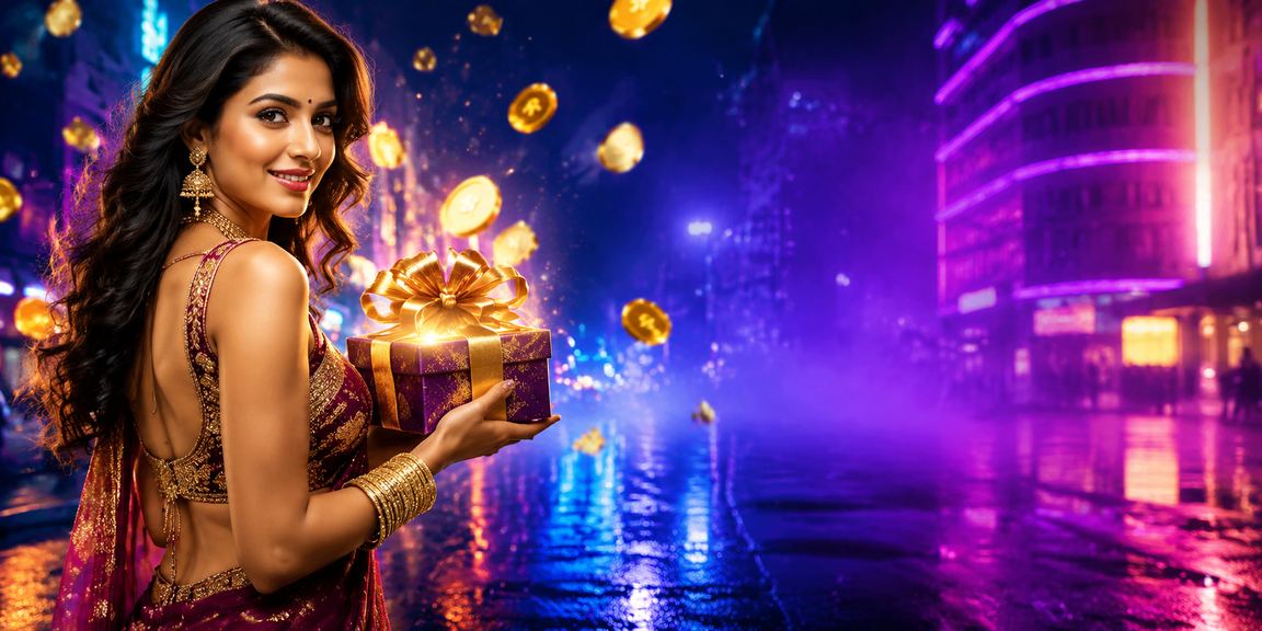 Mumbai entertainment casino with Bollywood style neon signs